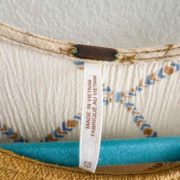 Free People Touch Of Love Tie Side Tank Top Swing Mustard Sleeveless Size XS - Picture 4 of 9